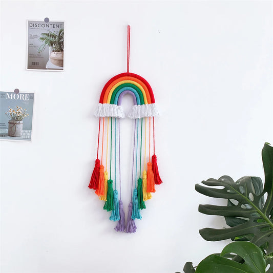 Nordic Kids Room Beads Garland Wall Decoration Handmade Rainbow Nursery Room Decor Hanging Decor Boys Girls Room Decor