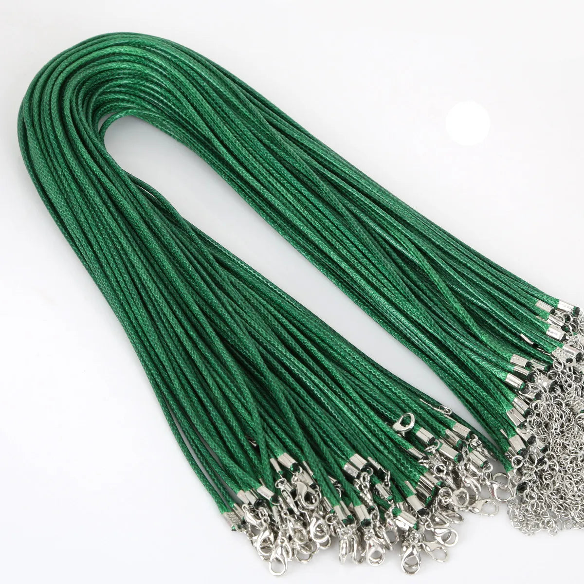 10Pcs 1.5/2mm Cotton Waxed Cord Adjustable Braided Rope String Necklace Chain with Lobster Clasp DIY Jewelry Making Handmade