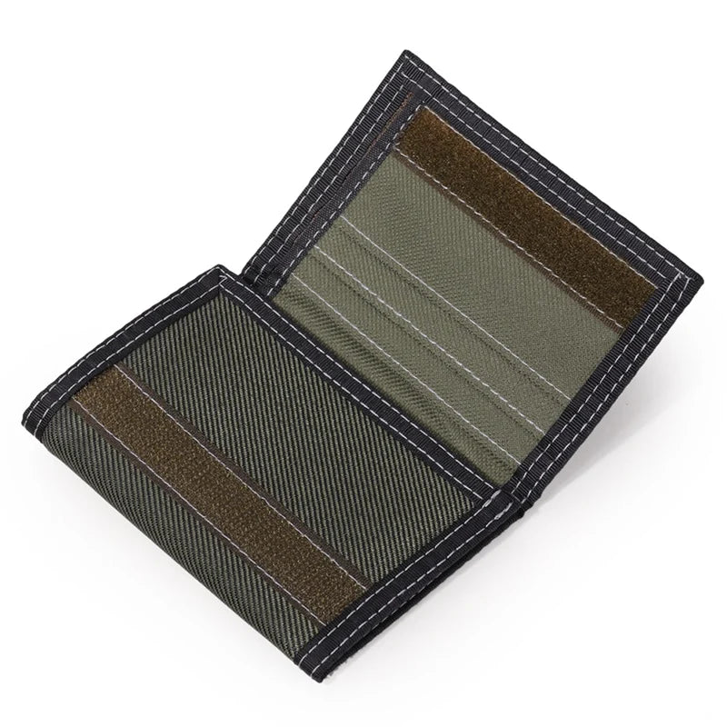 Canvas Short Trifold Men's Boys Wallets Purse with Coin Pocket Fashion Students Leisure Money Folder