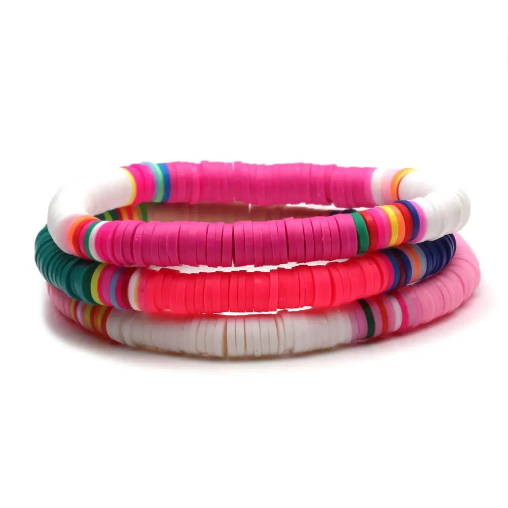 Hemasa Boho African Multicolor Polymer Clay Heishi Beads  Bracelet Women /Girl