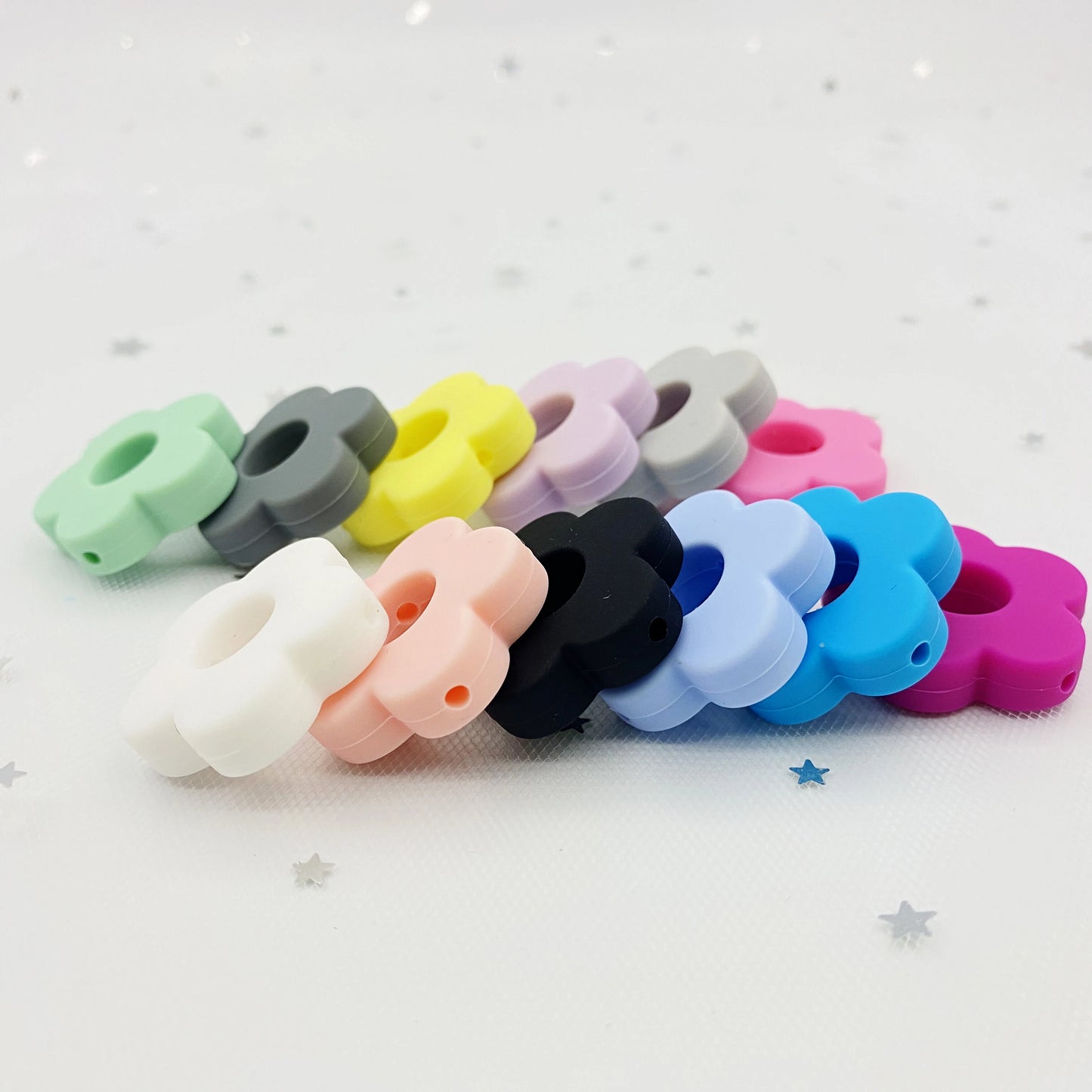 10 pcs Flower Silicone beads Baby Teething nursing DIY Crafts teething chew Beads Clips Soother Chain Accessories babi Toys