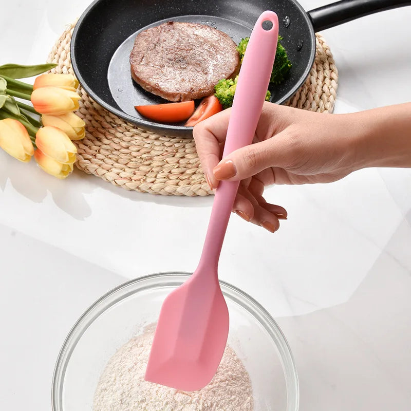 Tejesa 5Pcs Heat-Resistant Cooking Utensils Set Non-Stick Silicone Spatula Whisk Oil Brush Turner Cream Scraper Baking Set Kitchen Tool
