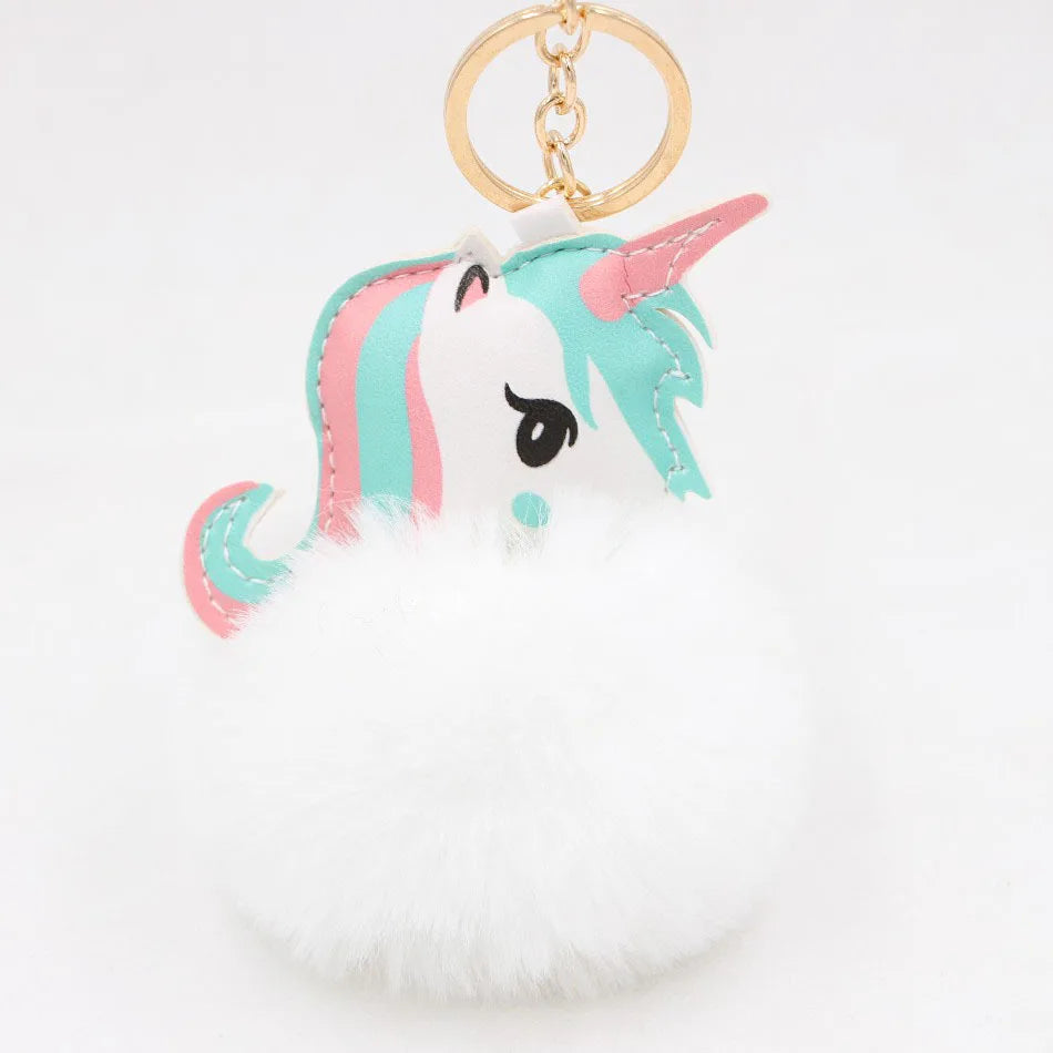 Fashion Key Chain Owl Fox Rhinestone Jewelry Unicorn Keychain for Women Girls Bag Cellphone Car Decoration