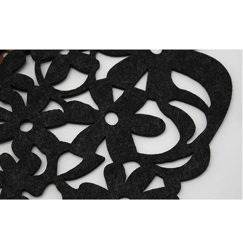 30cm Felt Coaster Insulation pads Hollow Placemat Kitchen Department Store Placemat(set of 6)