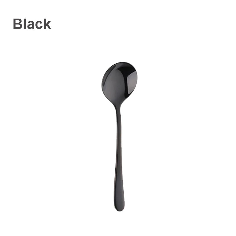Hemasa Stainless Steel Coffee Tea Spoons /Gold Blue Beautiful Teaspoons/ Mixing Soup Spoon Dinnerware Flatware Christmas Serving Spoon