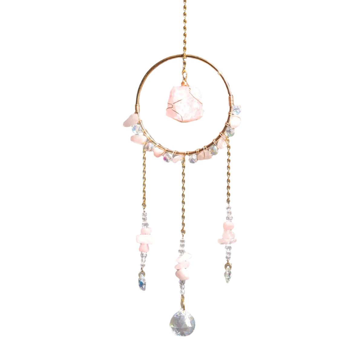 Hemasa   Natural  crystal sun catcher   with gemstones crystal crafts wind chime