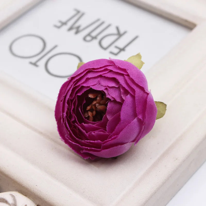 Artificial Silk Tea Rose Bud Flower Heads for DIY Wedding, Flower Wall, Event Party, Garland, Headware Deco, 4.5cm, 17Colors
