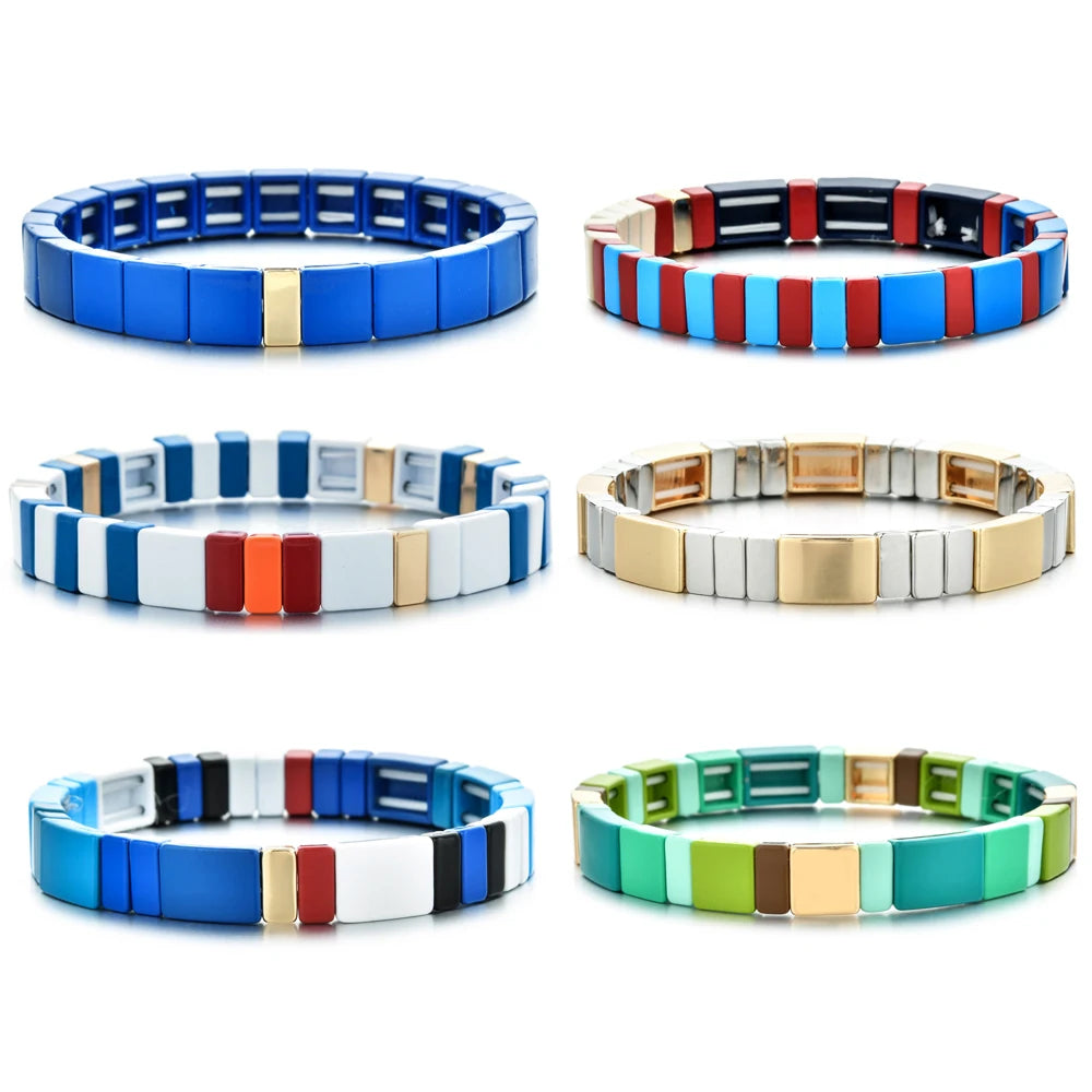 Hemasa  Multiple Colors Beads Strand  Stretchable Bracelet