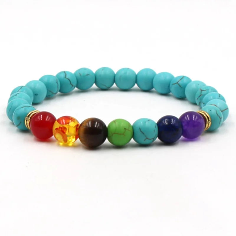 Hemasa 8MM Natural Stone Beaded bracelets For Women /Men /Couple Lava Rock Healing Balance Beads Reiki Buddha Chakra Bangle Jewelry