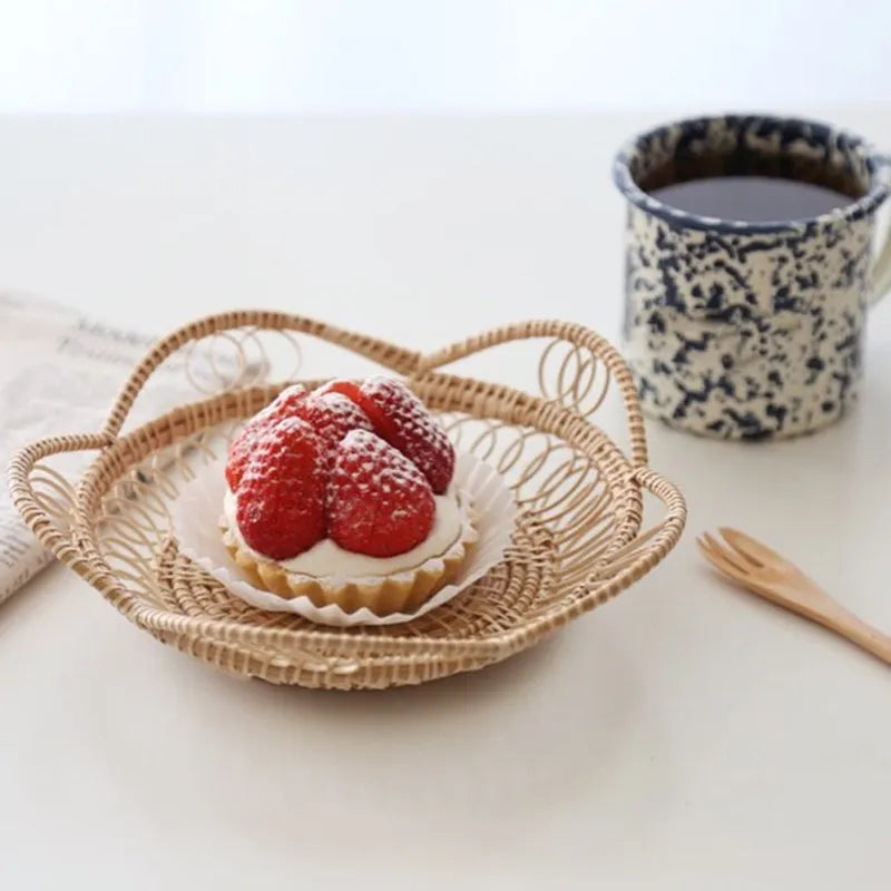 Hemasa Rattan Hand-Woven Coaster Teapot Placemat  for  Dining Table (Set of 4)