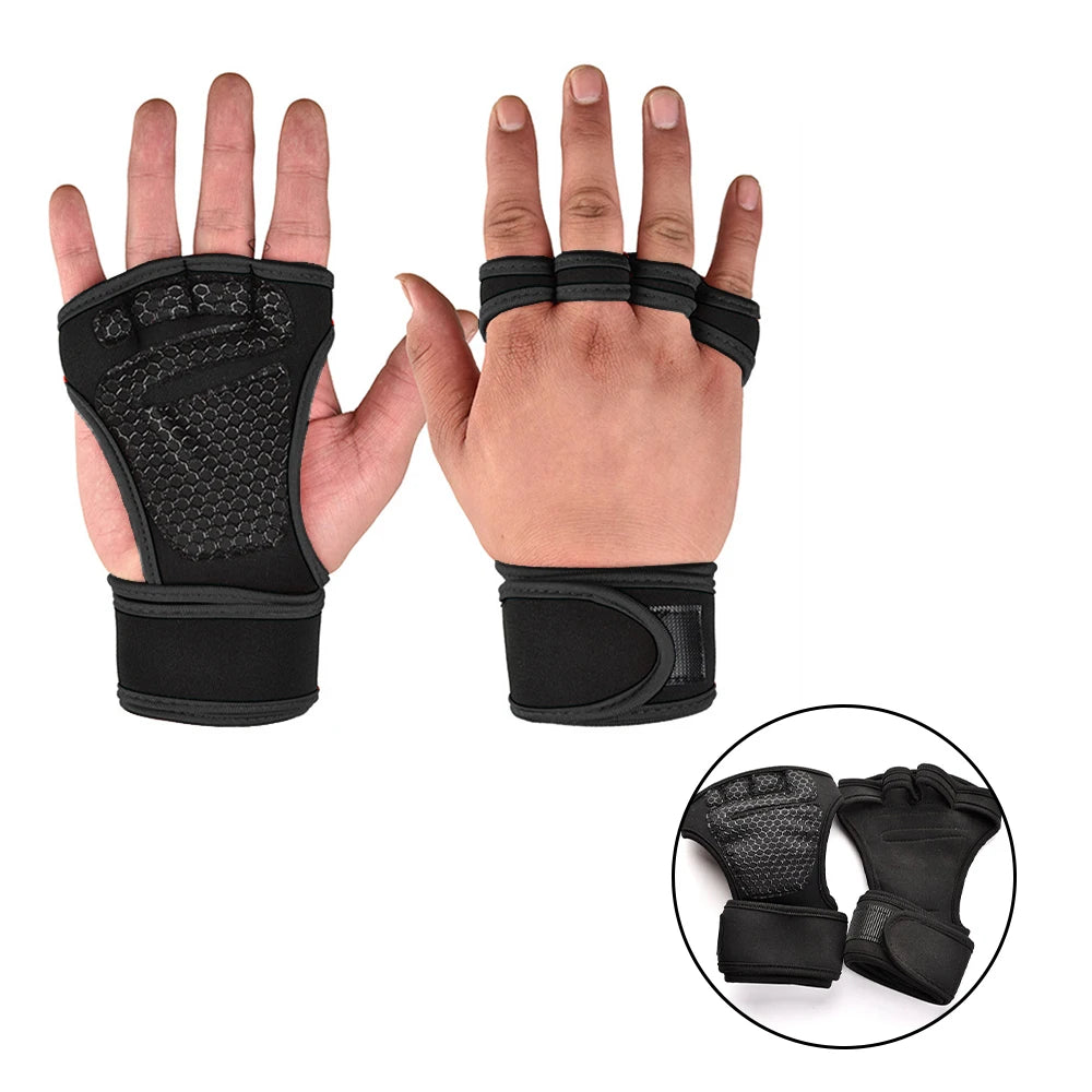 He,Asa 1 Pairs Weightlifting Training Gloves for Men Women Fitness Sports Body Building Gymnastics Gym Hand Wrist Palm Protector Gloves