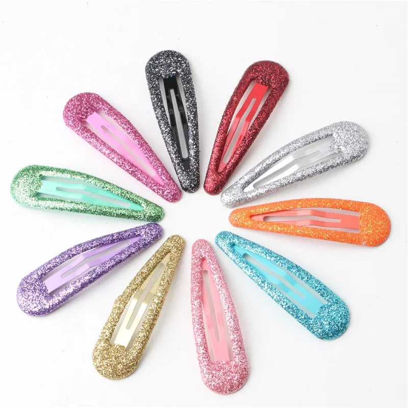 10/20pcs Glitter Snap Hair Clips Baby Children Girls BB Hairpin Hair Clip Pins Metal Barrettes Women Hair Styling Accessories