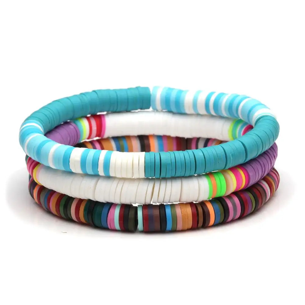 Hemasa Boho African Multicolor Polymer Clay Heishi Beads  Bracelet Women /Girl