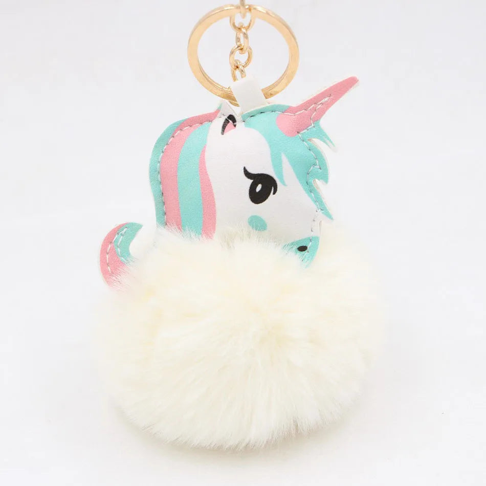 Fashion Key Chain Owl Fox Rhinestone Jewelry Unicorn Keychain for Women Girls Bag Cellphone Car Decoration