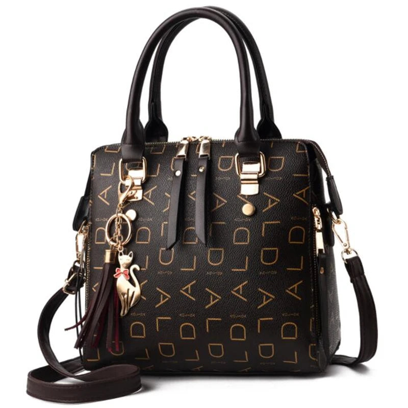 Hemasa Handbag Women PU Leather Tassel Top-handle  Shoulder Bag