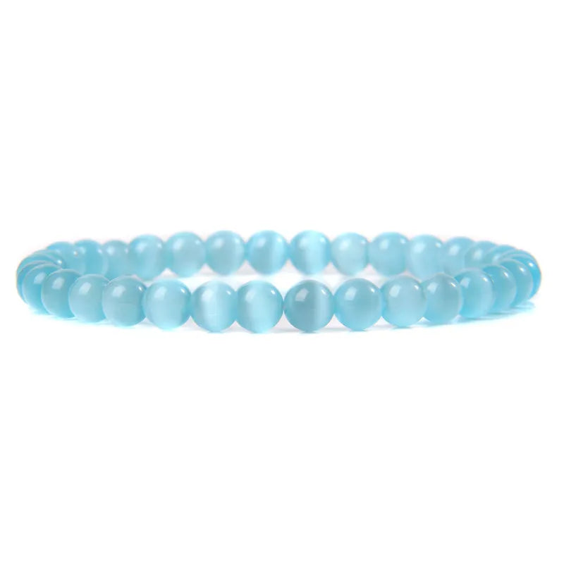 Hemasa 6mm Natural Stone Beads Bracelet /Blue Tiger Eye/ lapis lazuli Beads  Elastic Bracelet for Women Men Yoga Energy Jewelry