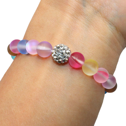 Hemasa Natural Stone Chakra For  Women Fashion Shining Glistening Light Crystal Beads Bracelet