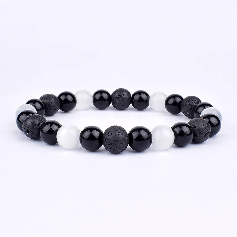 Hemasa Natural Black Obsidian Hematite Tiger Eye Beads Bracelets