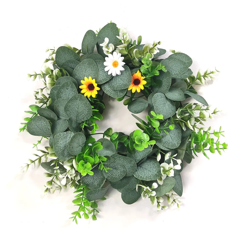 Summer Sunflower Garland Home Decor Artificial Flowers Wreath For House Front Door Decoration Wall Hanging