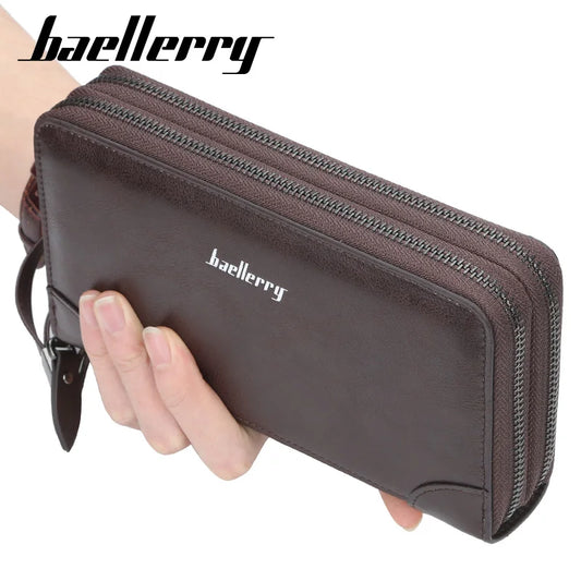 Name Engraving Baellerry Men's Long Purse Men Wallets Men Clutch Wallets Business Large Capacity High Quality Brand Male Purse