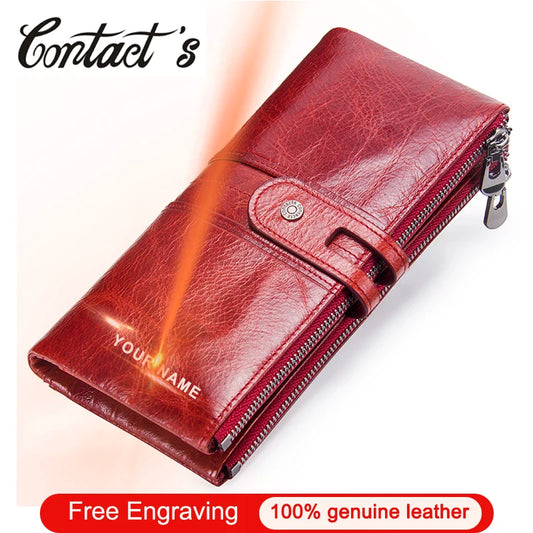 Brand Designer Women Clutch Fashion Wallets Cowhide Leather Female Long Wallet Women Zipper Purse Coin Purse For iPhone X