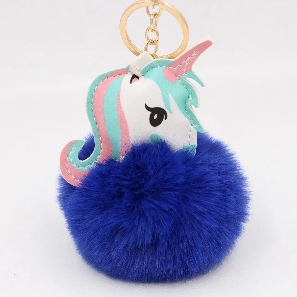 Fashion Key Chain Owl Fox Rhinestone Jewelry Unicorn Keychain for Women Girls Bag Cellphone Car Decoration
