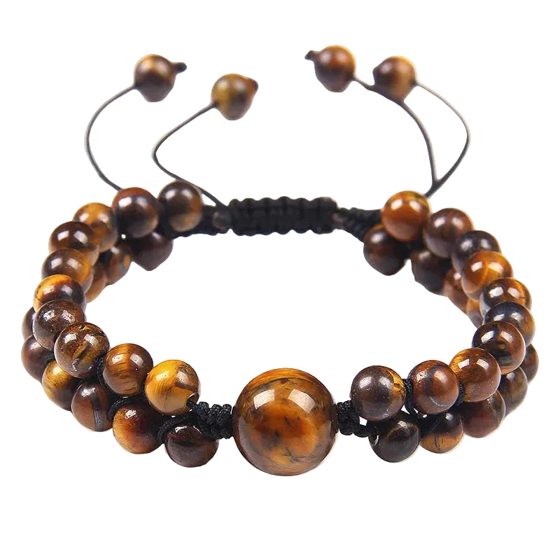 Tejesa Double Layer Handmade Braided Bracelet Buddha Natural Tiger Eye Stone Beads Bracelets For Women Men Wristbands Exquisite Jewelry
