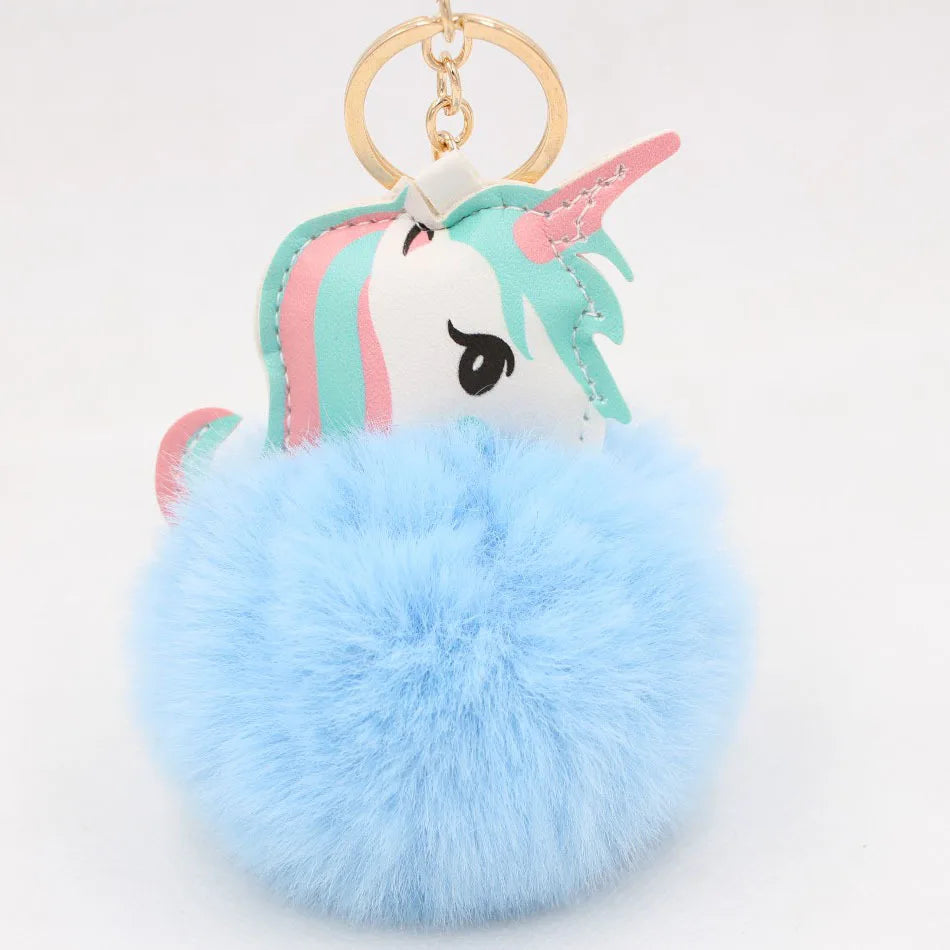 Fashion Key Chain Owl Fox Rhinestone Jewelry Unicorn Keychain for Women Girls Bag Cellphone Car Decoration