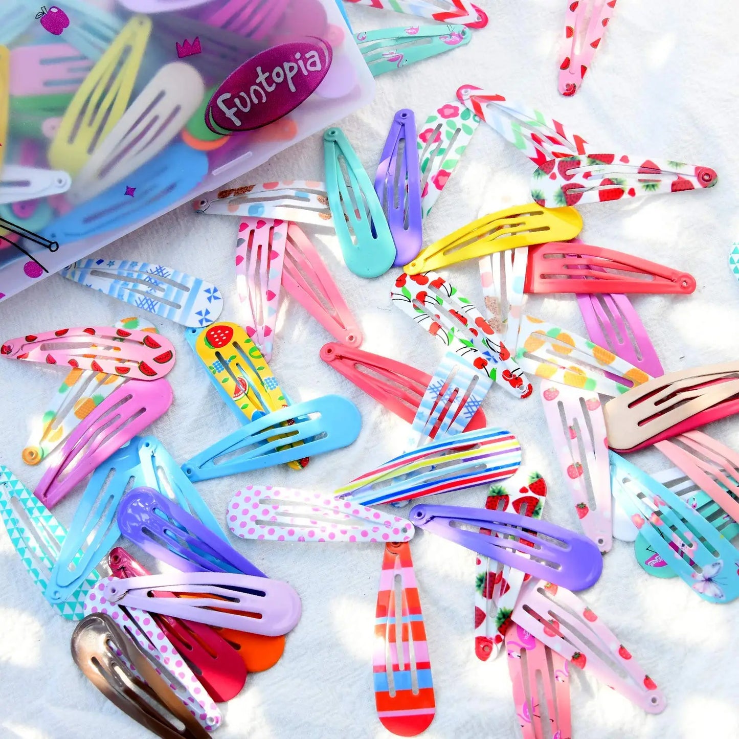 Hemasa 20 PCS Print Hair Clip 2 Inches Kawaii Cartoon Barrettes Girls Headdress BB Clip Metal Snap Hairpin 5cm Women Hair Accessories