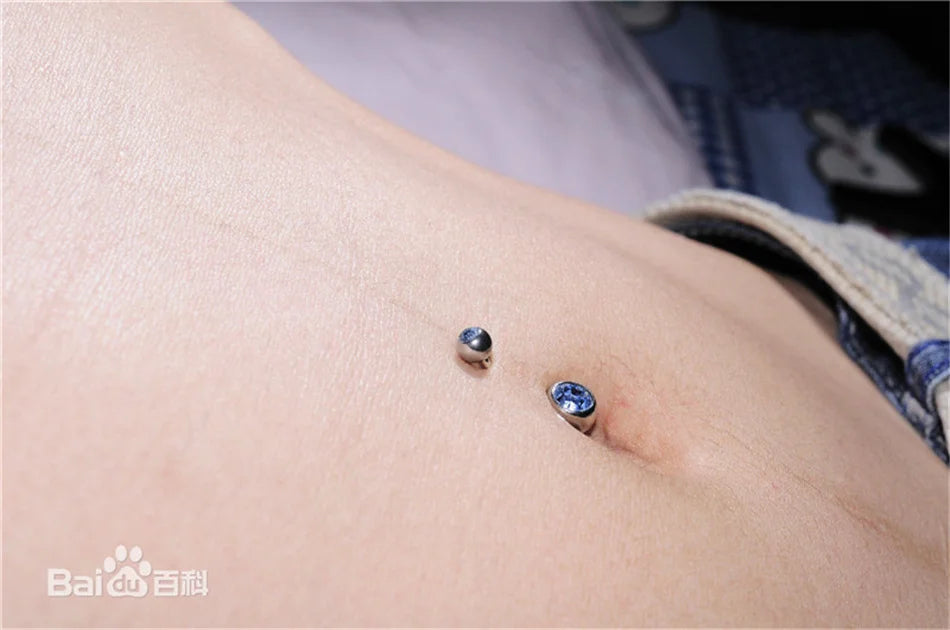 G23Titian 14G 8mm 10mm 12mm Surgical Titanium Belly Button Rings Zircon Navel Bar Body Piercing Jewelry Nombril Ombligo Barbell