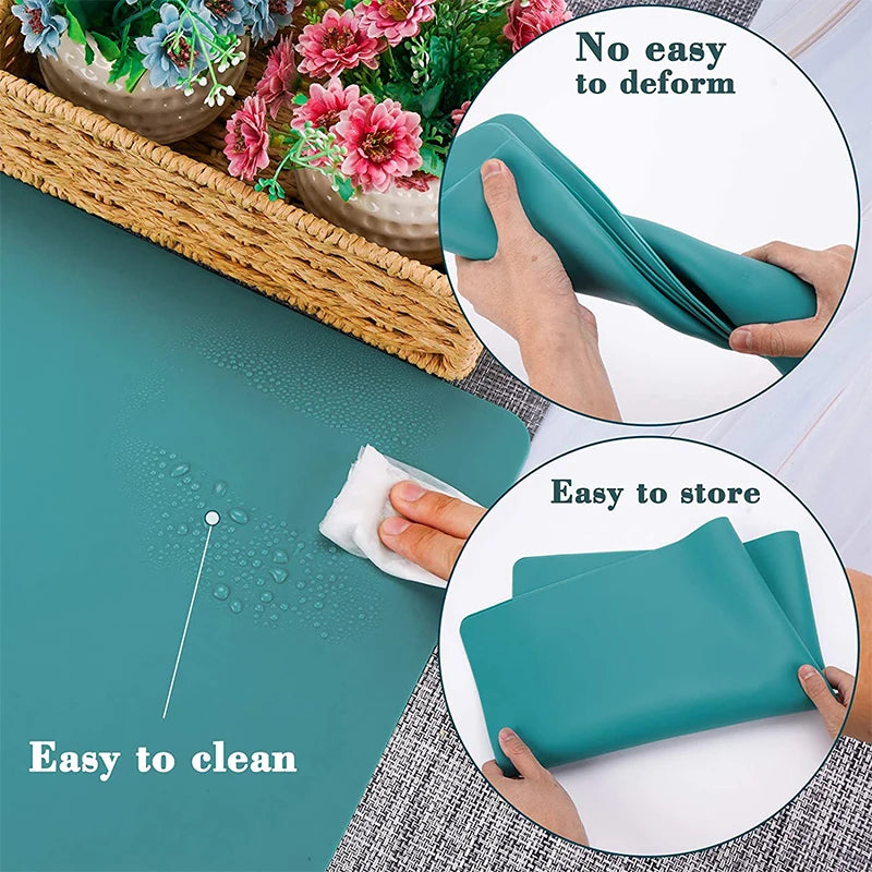Tejesa 60*40cm  Large Size Silicone Placemat Heat Insulation Cup Pad Tablecloth Table Mat Non-Slip Bowl Cup Coaster Kitchen Accessories