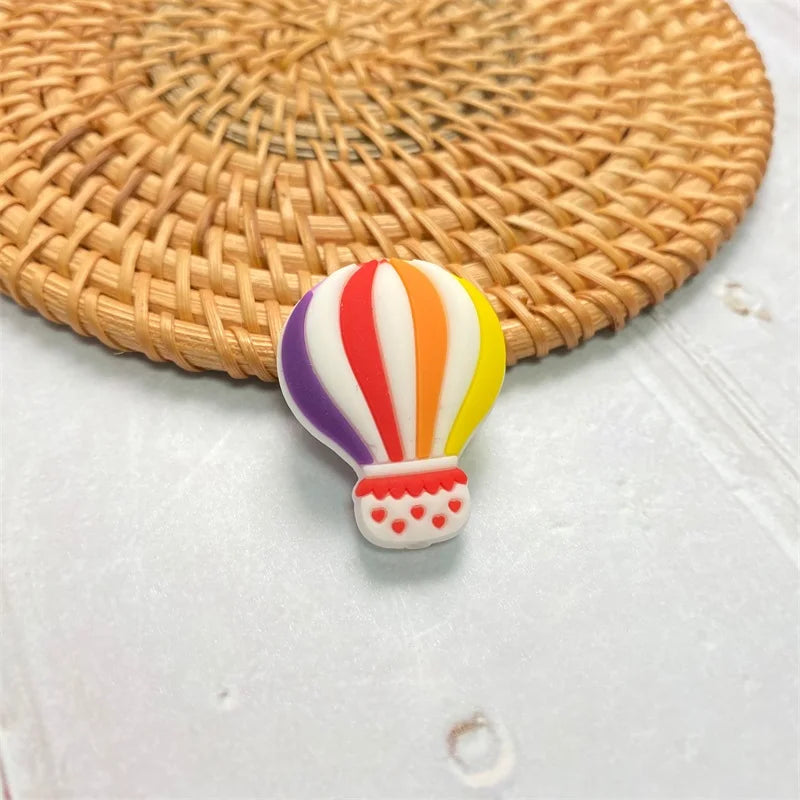 10pcs Mini New Hot Air Balloon Silicone Beads Baby Dummy Cartoon Pacifier Toy Accessories