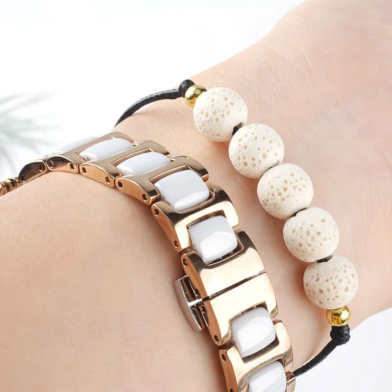Hemasa Lava Beads Mixed colors minimalist bracelet Natural Volcanic Stone Adjustable Stretch Bracelet&Bangle Jewelry