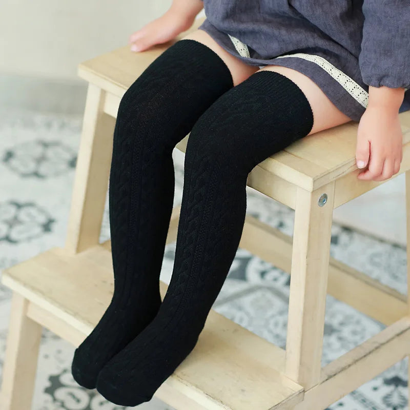 Children's Combed Cotton Boy Girl Over Knee Sock Student High Stockings Solid Color Spring Autumn Kids Legwarmer