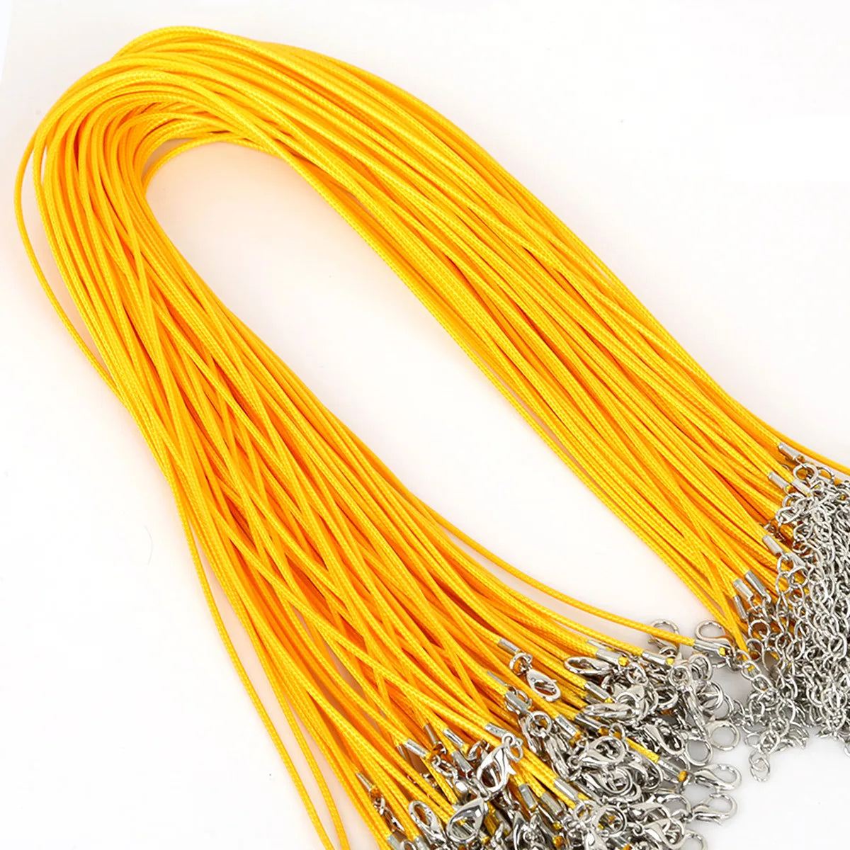 10Pcs 1.5/2mm Cotton Waxed Cord Adjustable Braided Rope String Necklace Chain with Lobster Clasp DIY Jewelry Making Handmade