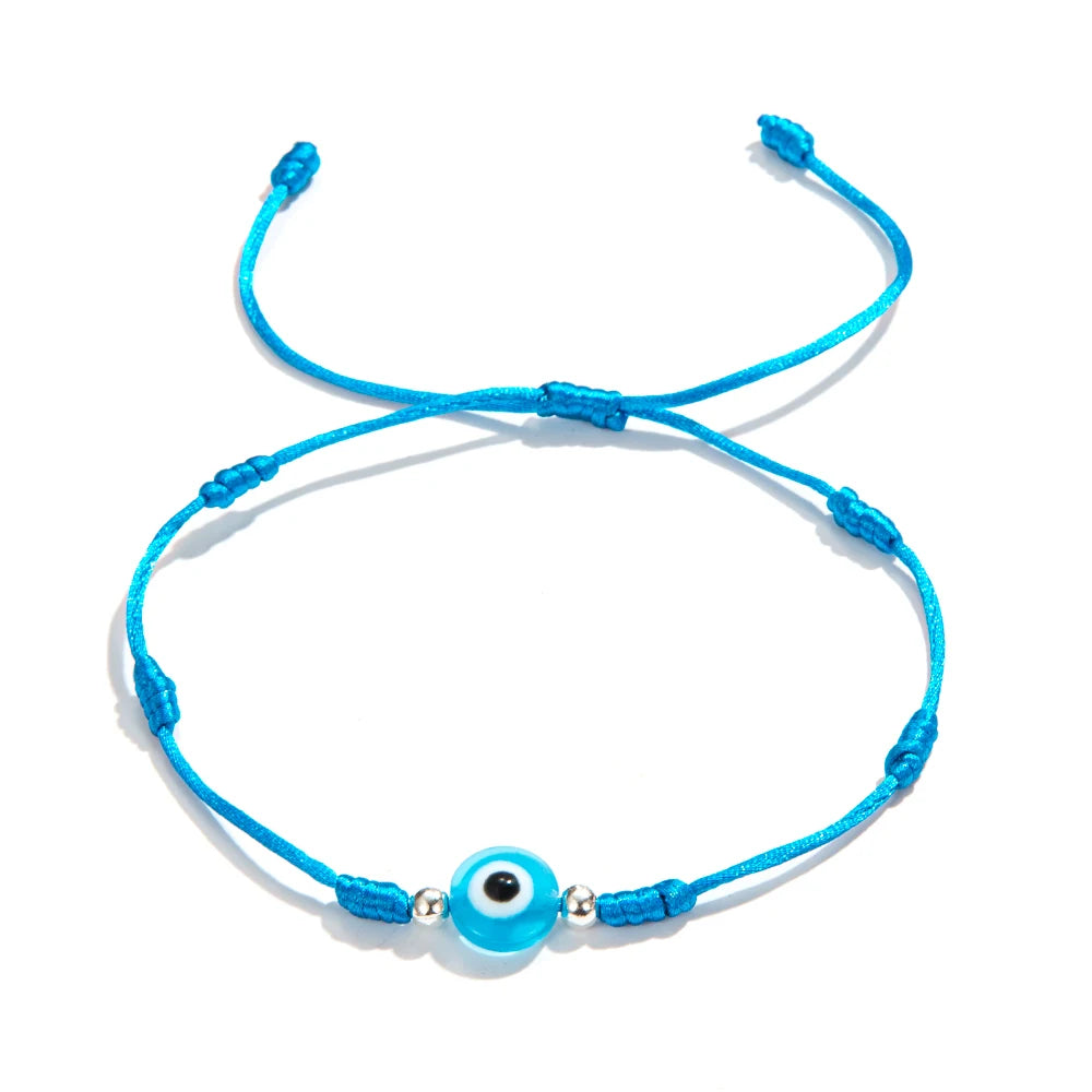 Summer Candy Color Big Evil Eye Bracelet Lucky Knot Friendship Jewelry Charm Bracelets Lovely Women Men pulseras mujer
