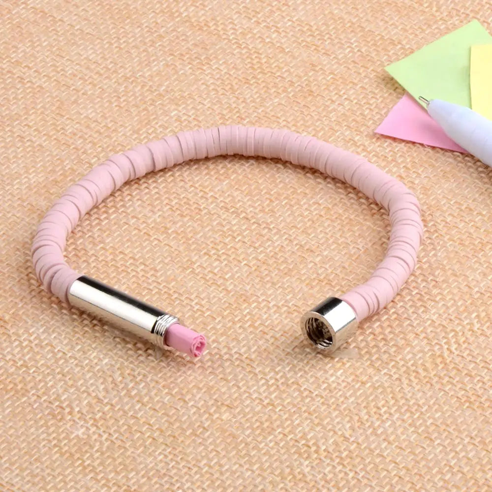 Hemasa Pink Flat Round Polymer Clay Beads Bracelets&Bangles For Women