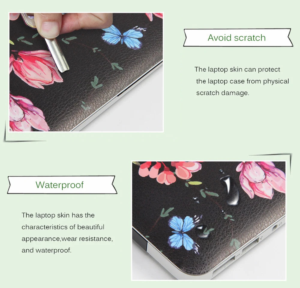 Hemasa Laptop Sticker 15.6 skin DIY Marble 15.6 Notebook Cover Decal Skins14 15.6 17 inch for MacBook Air Pro 13/HP/DELl/Lenovo