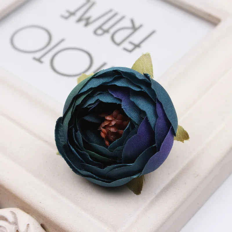 Artificial Silk Tea Rose Bud Flower Heads for DIY Wedding, Flower Wall, Event Party, Garland, Headware Deco, 4.5cm, 17Colors