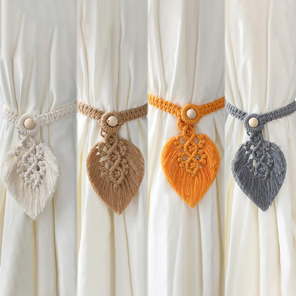 Tejesa 2 Pack Macrame Curtain Tiebacks Decorative Curtain With Bead Window Ties Kawaii Boho Room Decor Living Room Home Decoration Gift