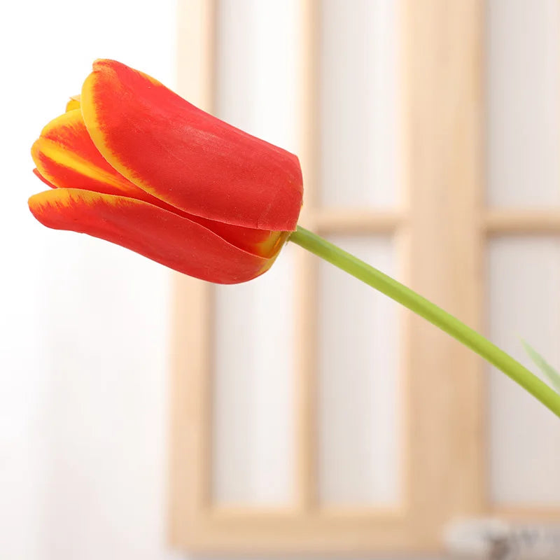 8Pcs Simulation Feel Moisturizing Big Tulip Flower Decoration Home Latex Fake Flower Tulip Wedding Bouquet Photography Props