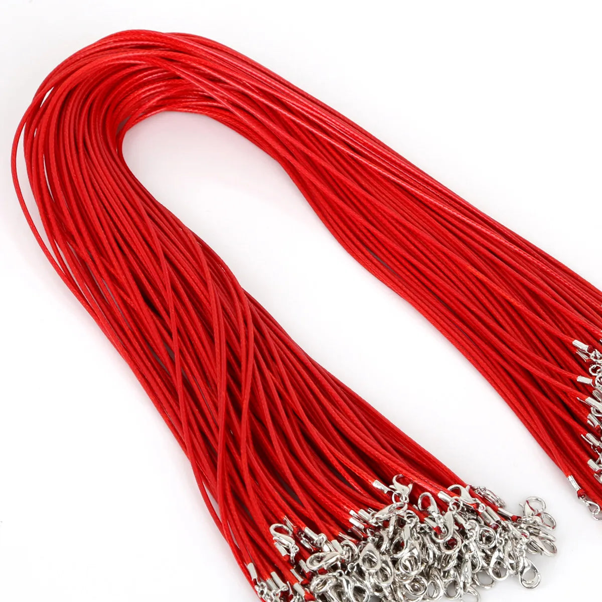 10Pcs 1.5/2mm Cotton Waxed Cord Adjustable Braided Rope String Necklace Chain with Lobster Clasp DIY Jewelry Making Handmade