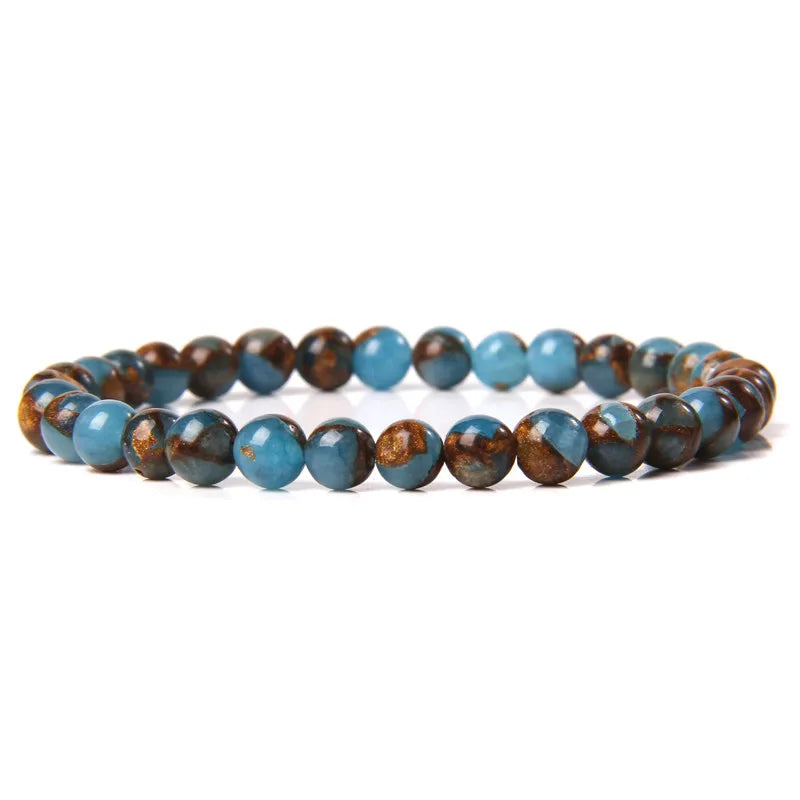Hemasa 6mm Natural Stone Beads Bracelet/ Blue Tiger Eye/ lapis lazuli Beads Stretchable  Bracelet