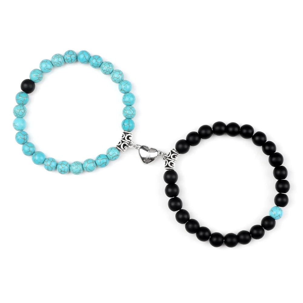 Hemasa 2pcs/set Natural Stone Beads Bracelet
