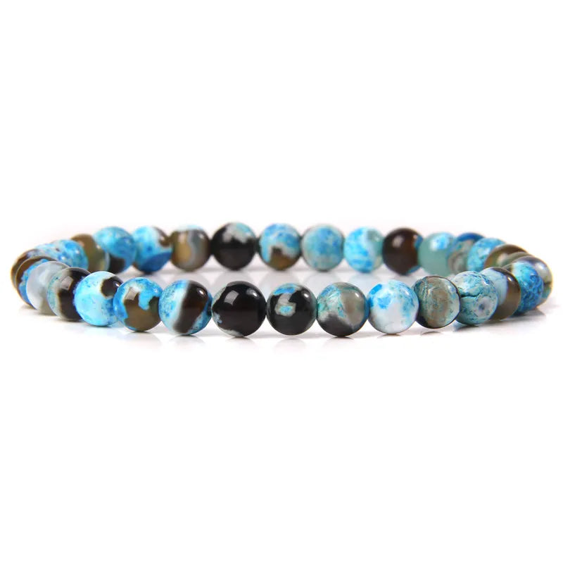 Hemasa  6mm Natural Stone Beads Bracelet/ Blue Tiger Eye/ lapis lazuli Beads Stretchable  Bracelet