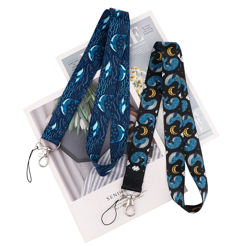 Tejesa Shark Whale Lanyards for Key Neck Strap ID Card Badge Gym Key Chain Keys Holder Keychain