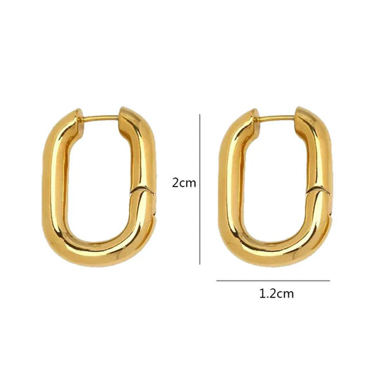 Hemasa  Gold Color O Shaped Party  Earrings For Women