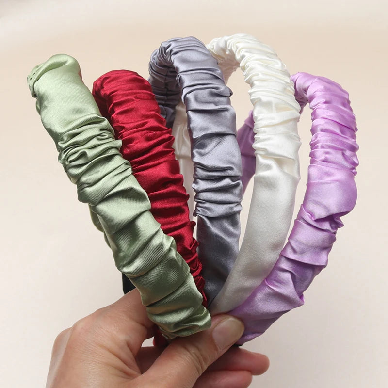 1PC Trendy Women Satin Hairbands Girls Headbands Hair Hoop Hair Accessories Headhoop