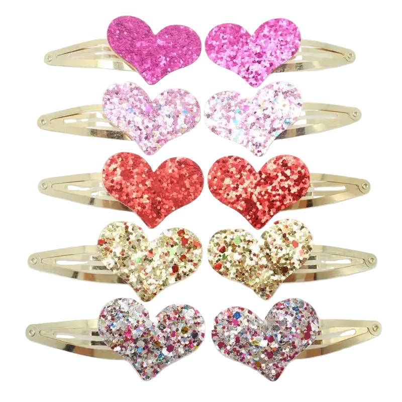 Tejesa 20pcs/lot Girls Hairclips Glitter Heart  Birthday Gift Baby Girls / Kids  Hair Clip For Children