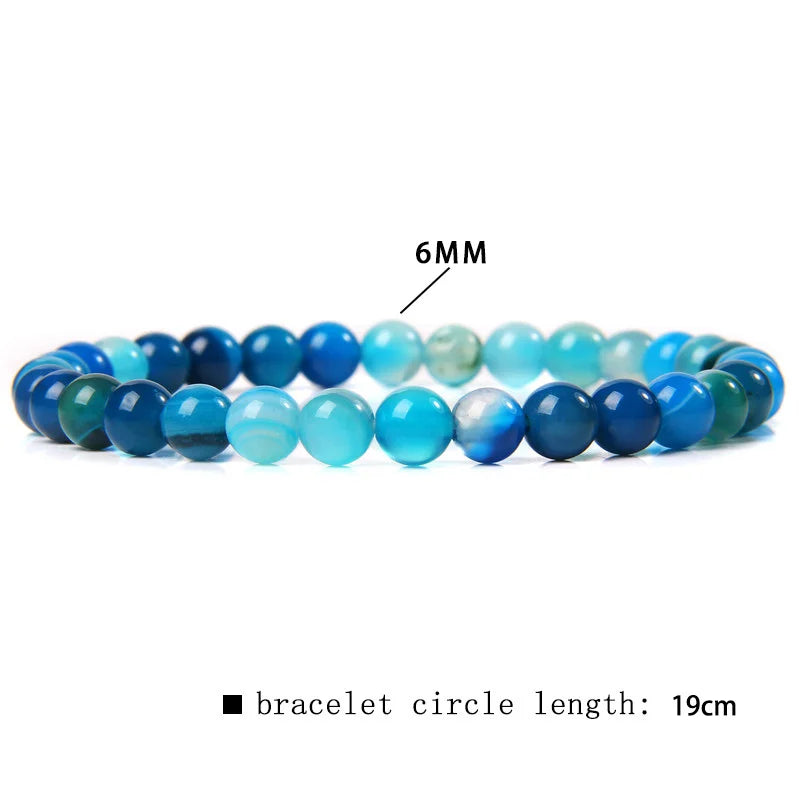 Hemasa 6mm Natural Stone Beads Bracelet/ Blue Tiger/ Eye lapis lazuli Beads Stretchable  Bracelet for Women Men Yoga Energy Jewelry